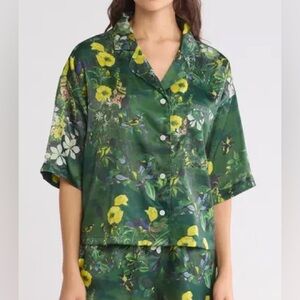Ted Baker Jungle Flourish Floral Green Short Sleeve Top